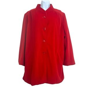 Vintage 70s Kashmiracle Wellington Women's Vibrant Red Pea Coat Size L Union USA